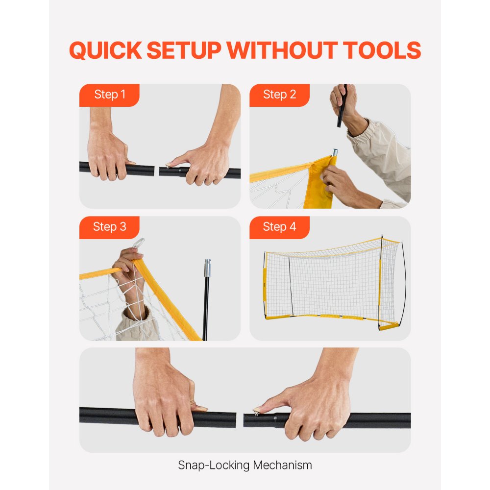 SSH12X6 - 12x6 ft Portable Soccer Goal with Durable Dacron Net