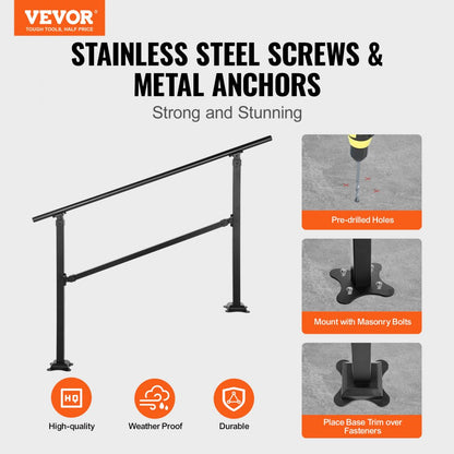 VV-OSR-3 - Adjustable Iron Handrail for 0-4 Steps, 24" Max Height