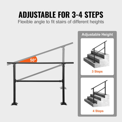 VV-OSR-3 - Adjustable Iron Handrail for 0-4 Steps, 24" Max Height
