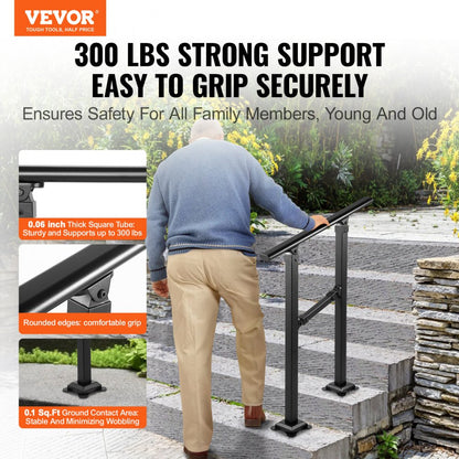 VV-OSR-1 Adjustable Iron Handrail for 0-2 Steps, Perfect for Safety