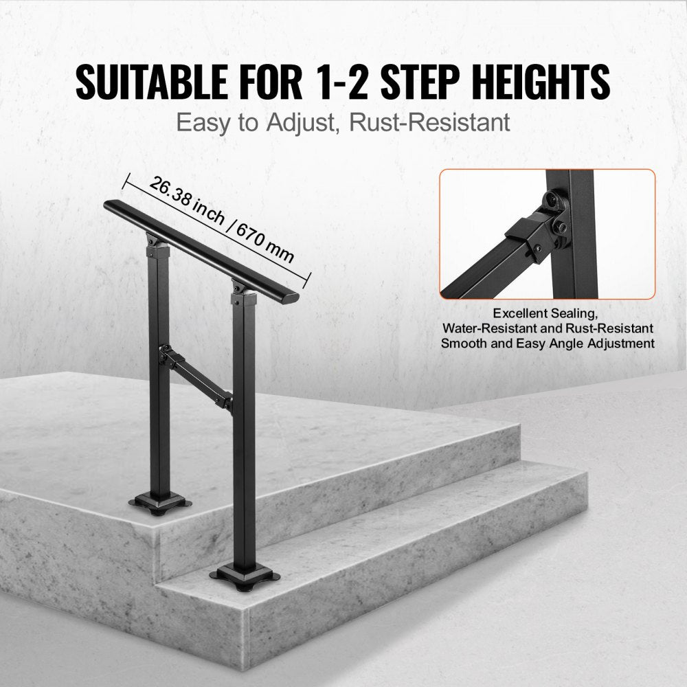 VV-OSR-1 Adjustable Iron Handrail for 0-2 Steps, Perfect for Safety