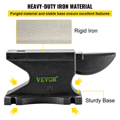 MT45 - 100 lbs Cast Iron Anvil with Single Horn Design