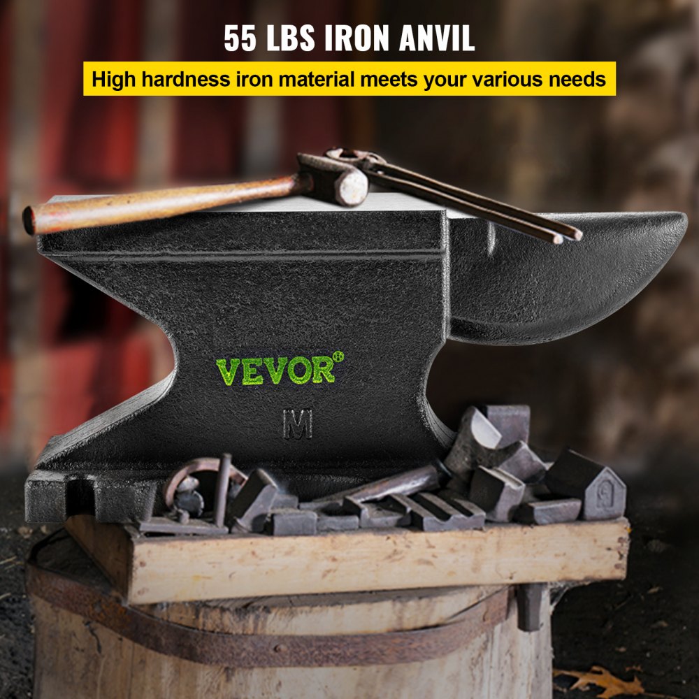 MT245 - VEVOR 55 lbs Cast Iron Anvil, 14" x 5.6" x 6.5"