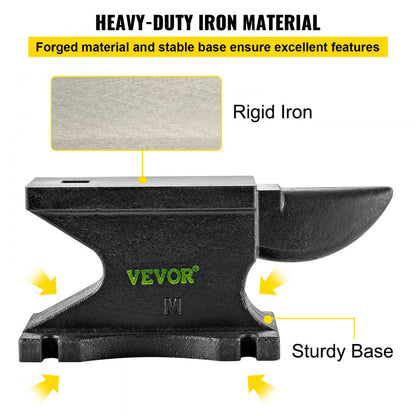 MT245 - VEVOR 55 lbs Cast Iron Anvil, 14" x 5.6" x 6.5"