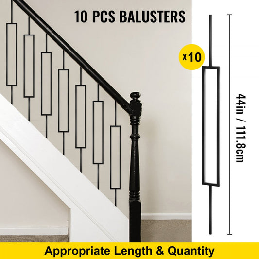 010303506760 - 44" Black Iron Deck Balusters for Easy Installation