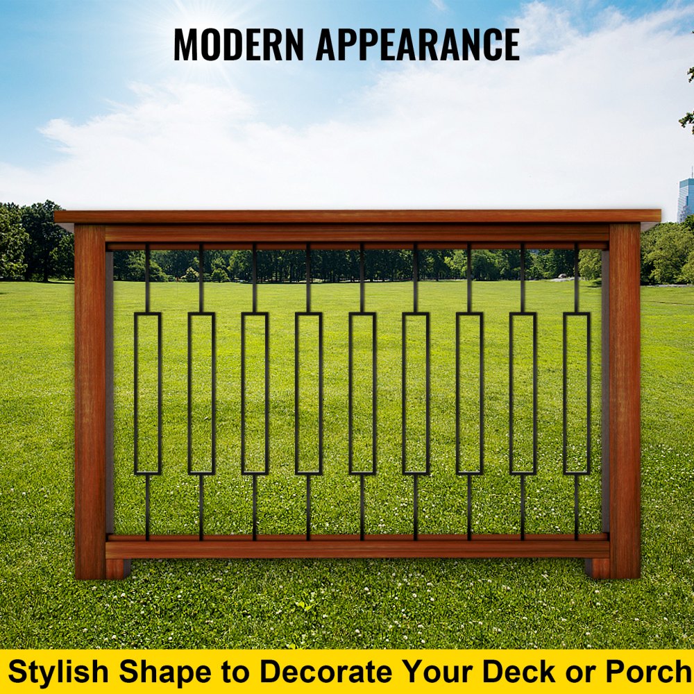 010303506760 - 44" Black Iron Deck Balusters for Easy Installation