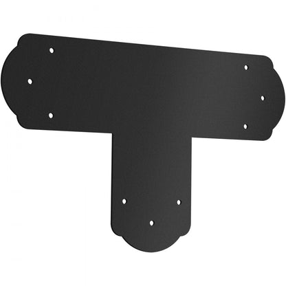 VV-TZLJJ-6X68PC - Heavy-Duty Black T Brackets, 16-Gauge Steel, Pack of 8