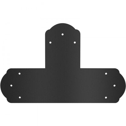 VV-TZLJJ-6X68PC - Heavy-Duty Black T Brackets, 16-Gauge Steel, Pack of 8