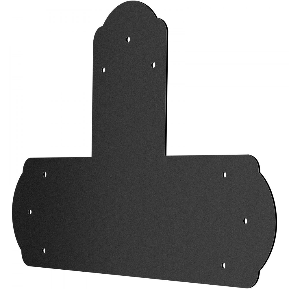 VV-TZLJJ-6X68PC - Heavy-Duty Black T Brackets, 16-Gauge Steel, Pack of 8