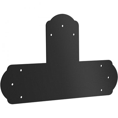 VV-TZLJJ-6X68PC - Heavy-Duty Black T Brackets, 16-Gauge Steel, Pack of 8