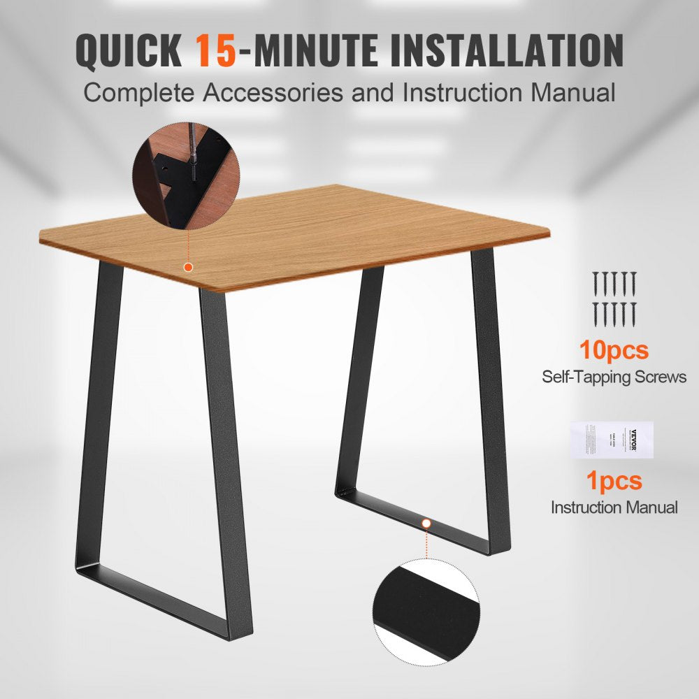 T6712-16 - 16" Matte Black Steel Table Legs for DIY Projects