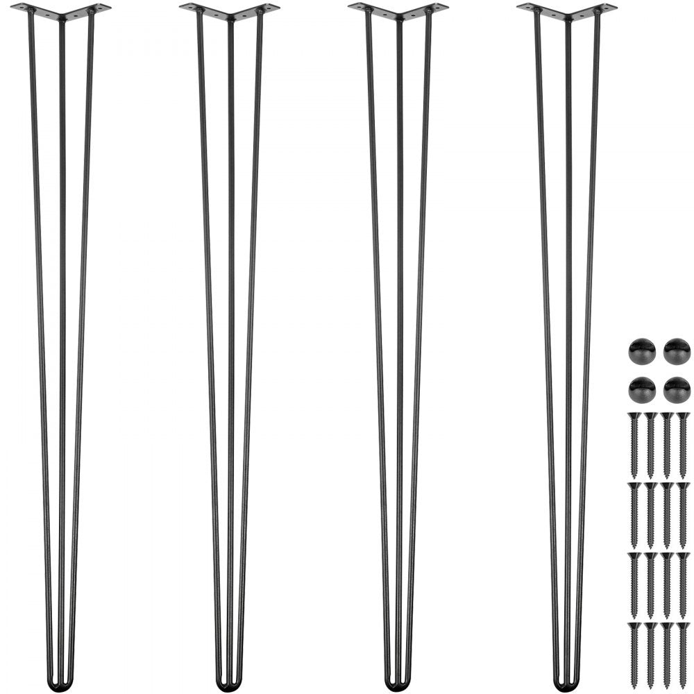 010484400117 - 40" Hairpin Legs, 4-Piece Set, 880lbs Capacity, Carbon Steel