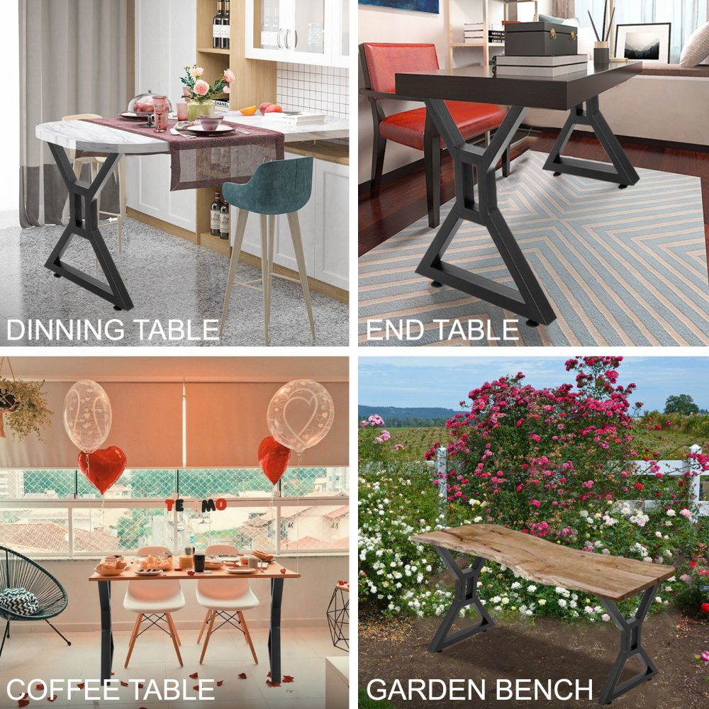 010315325074 - 28" Iron Dining Table Legs with Adjustable Feet