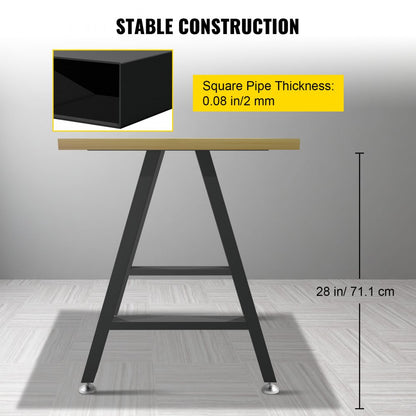 TZZT-2817 - Durable 28" Steel Table Legs with 1200lbs Capacity