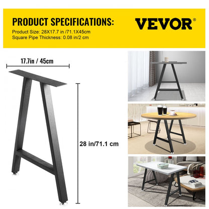 TZZT-2817 - Durable 28" Steel Table Legs with 1200lbs Capacity