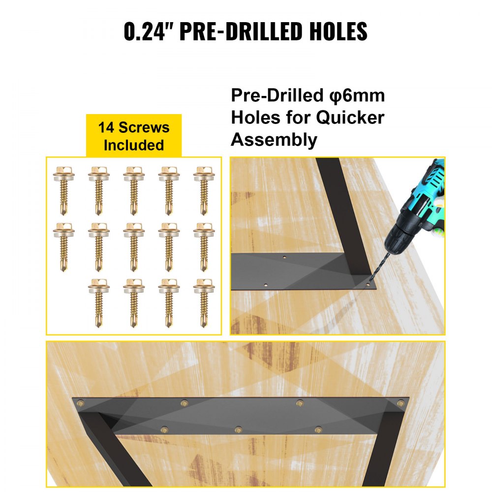 TZZT-2818 - Heavy-Duty Steel Table Legs, 28"x18", 1000lbs Capacity
