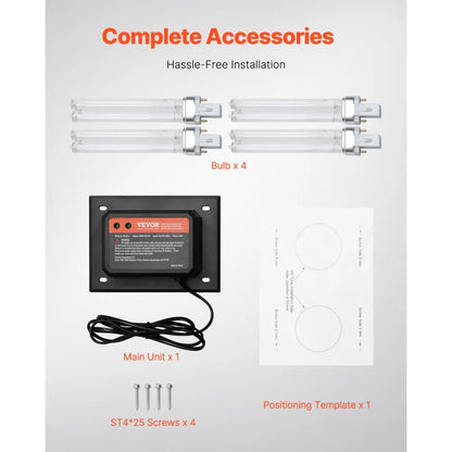 2006-UV9X2 - 18W HVAC Air Purifier for Clean Air, Covers 600 sq ft