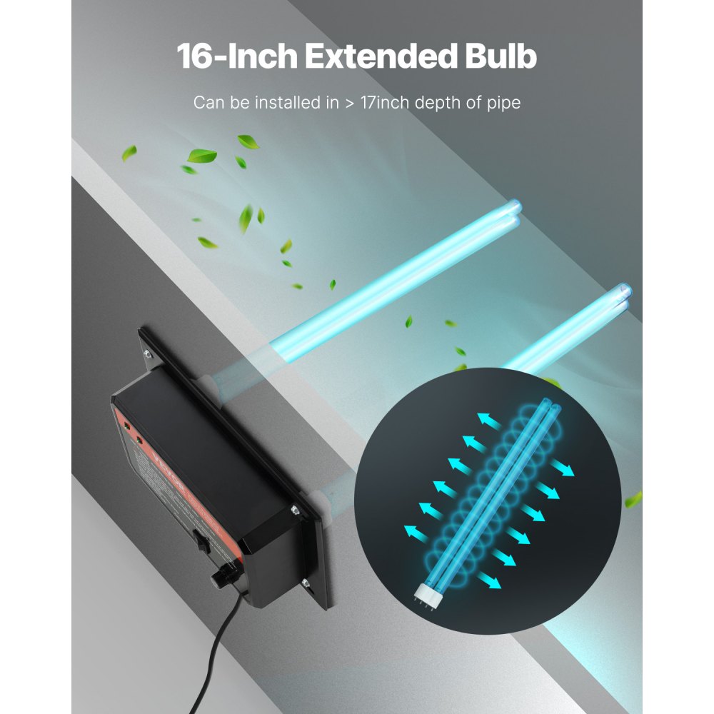 2112-UV36X2 - 16-Inch HVAC Purifier with Long-Life Lamp & Easy Switch