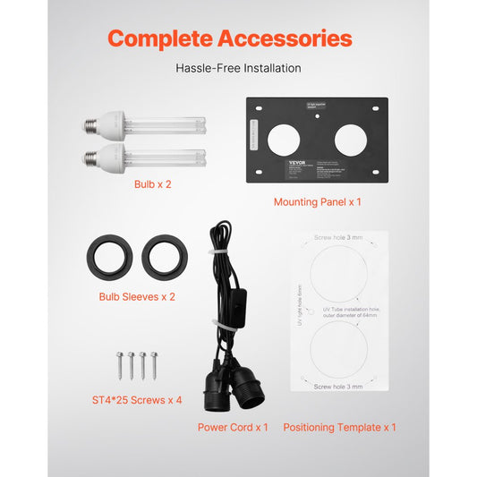 2403-UV25X2 - Powerful HVAC Duct Air Purifier with UV Light, Easy Setup