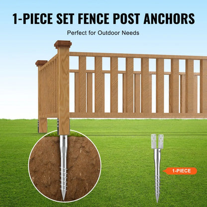 UX-3.5-27-1 - Durable No Dig Ground Anchor for 3.5" Timber, 27.56" Tall