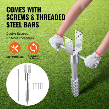 UX-3.5-27-1 - Durable No Dig Ground Anchor for 3.5" Timber, 27.56" Tall
