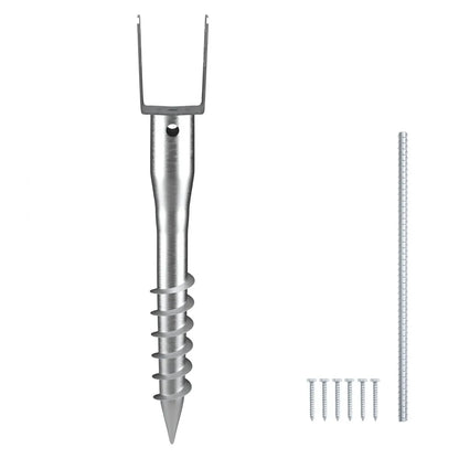 UX-3.5-27-1 - Durable No Dig Ground Anchor for 3.5" Timber, 27.56" Tall