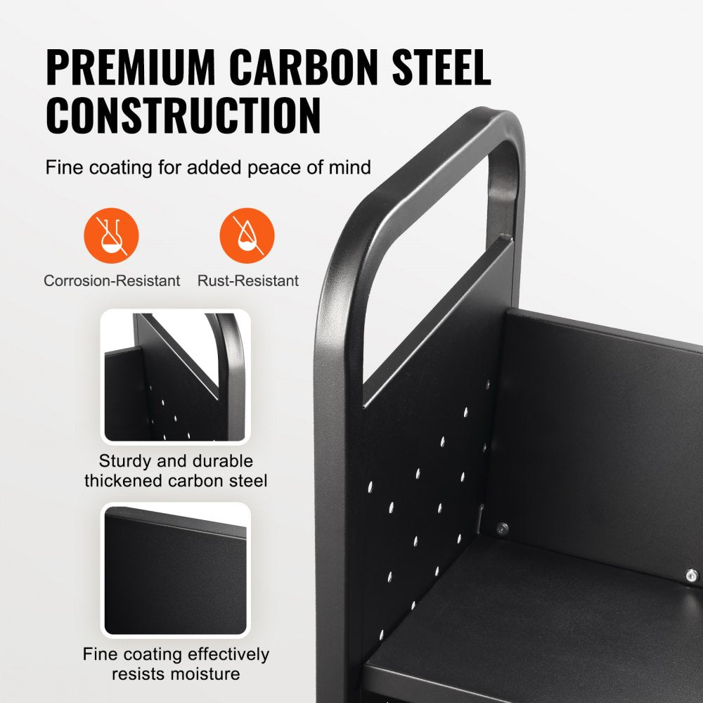 HXTC-V - Heavy-Duty Rolling Book Cart, 31.1" x 15.2" for Libraries