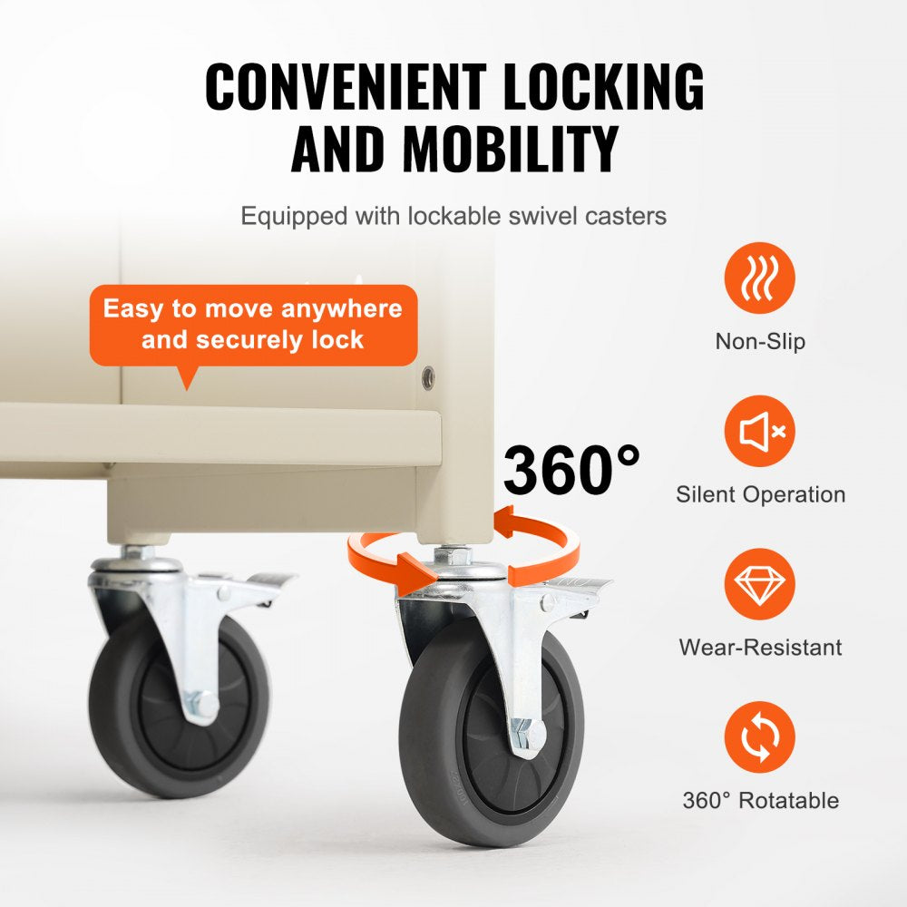 HXTC-V - Heavy-Duty VEVOR Book Cart, 31.1" with 330 lbs Capacity