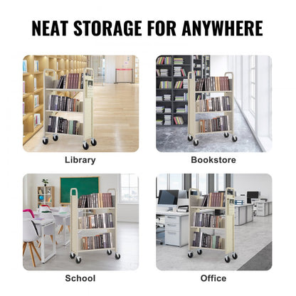 HXTC-V - Heavy-Duty VEVOR Book Cart, 31.1" with 330 lbs Capacity