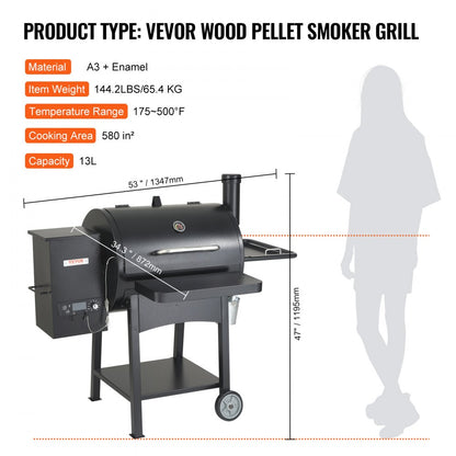 07900002 - 580 sq in Heavy-Duty Charcoal Grill for Outdoor Cooking