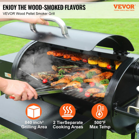07900004 - 840 in² Heavy-Duty Portable Charcoal Grill with Cart