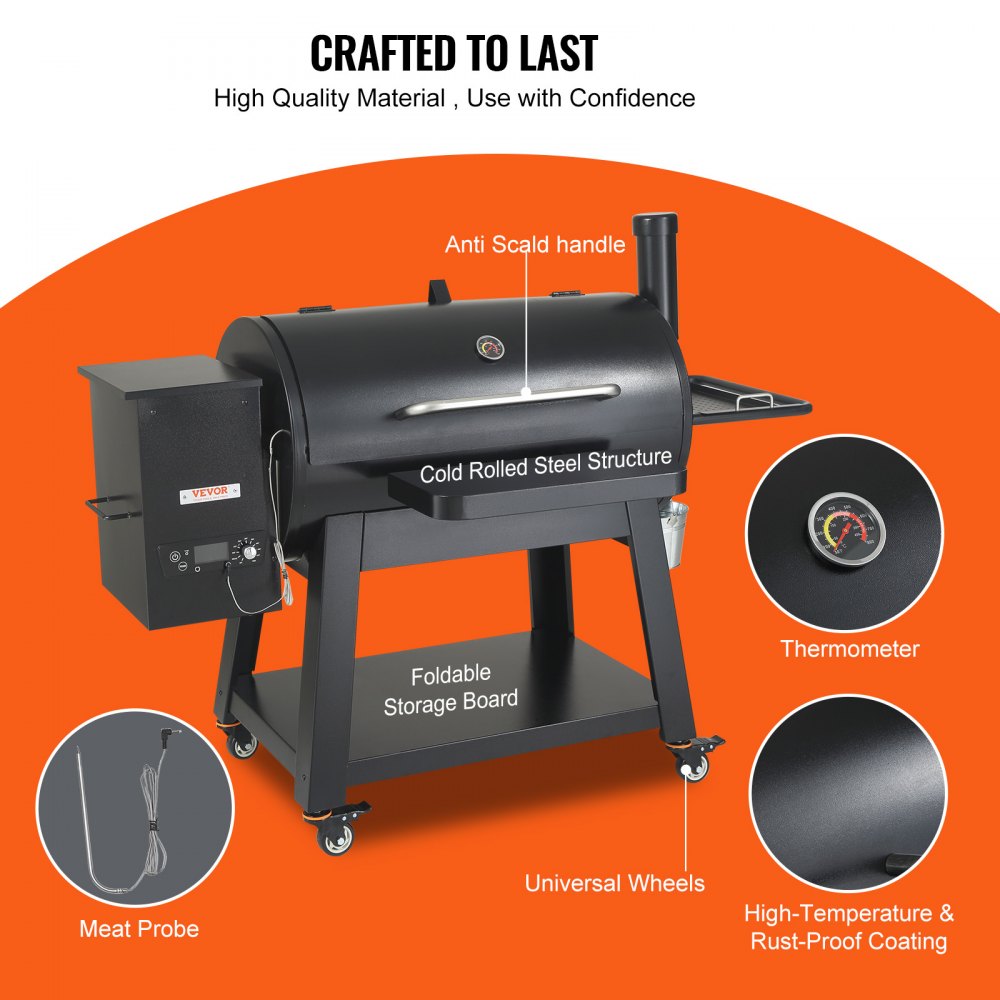 07900004 - 840 in² Heavy-Duty Portable Charcoal Grill with Cart
