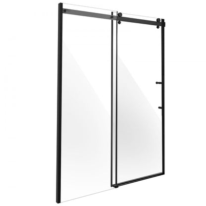 CNH-PF-S721A MB - 58-59" Shower Door, 5/16" Tempered Glass, Stainless Steel Handle