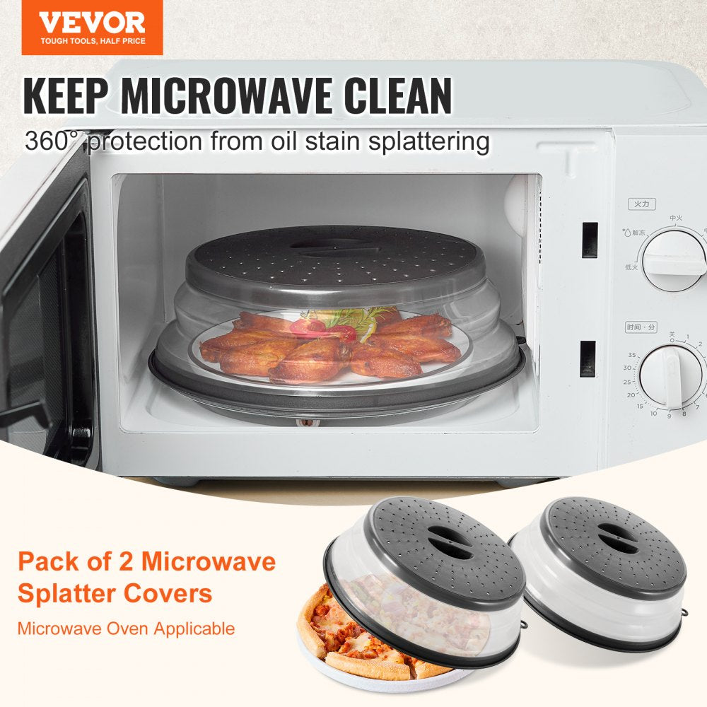 A126 - 2PCS 10.4" Microwave Splatter Covers with Steam Vents