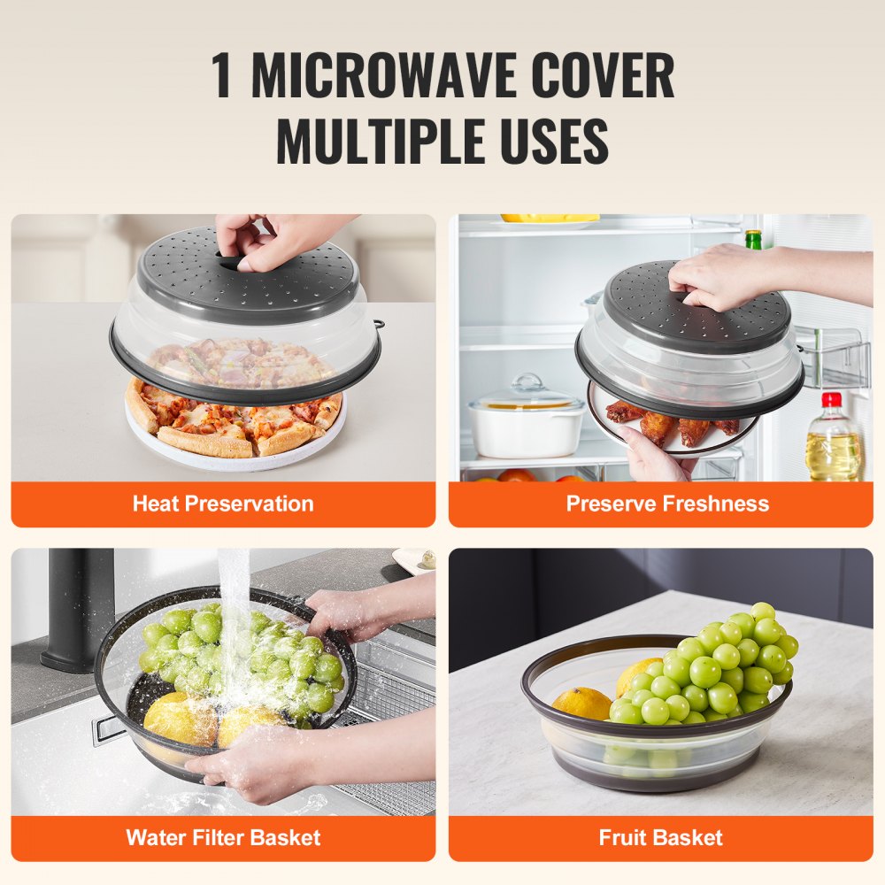 A126 - 2PCS 10.4" Microwave Splatter Covers with Steam Vents