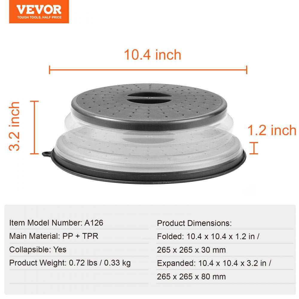 A126 - 2PCS 10.4" Microwave Splatter Covers with Steam Vents