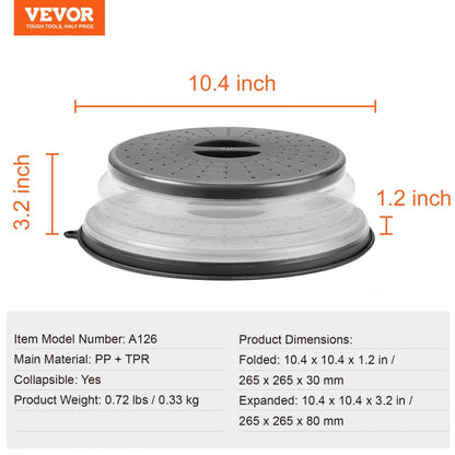 A126 - 2PCS 10.4" Microwave Splatter Covers with Steam Vents