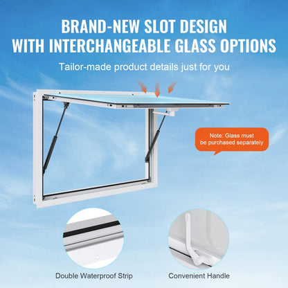dpptfwck36L*24W - 36"x24" Aluminum Concession Window with 85° Opening