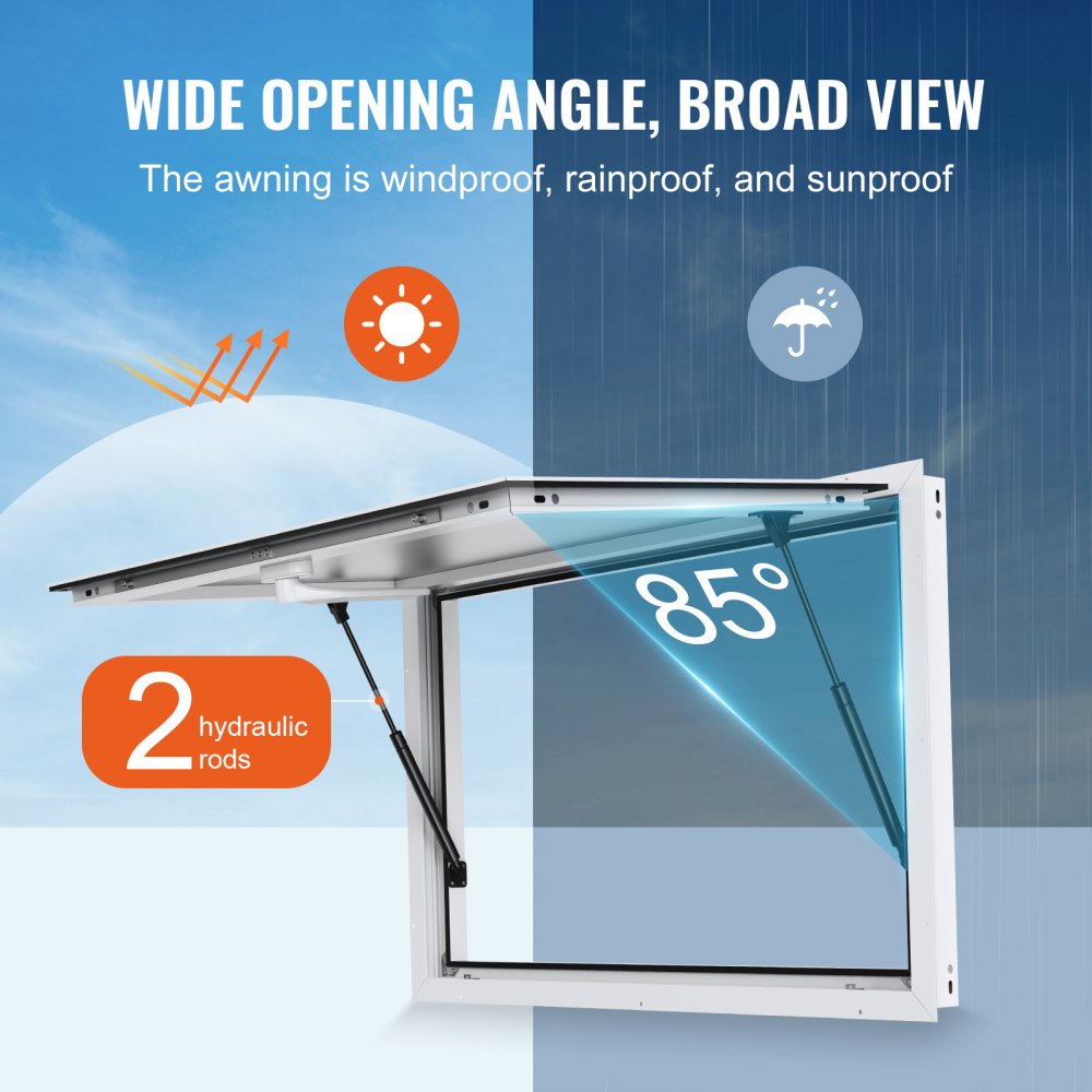 dpptfwck36L*24W - 36"x24" Aluminum Concession Window with 85° Opening