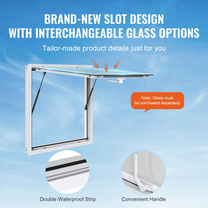 dpptfwck36L*36W - 36" x 36" Aluminum Concession Serving Window with Awning