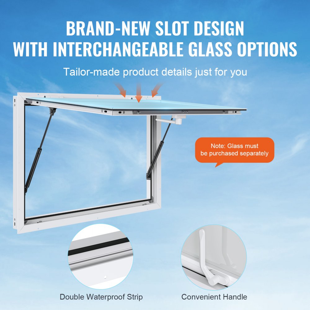 dpptfwck48L*36W - 48” Concession Window Awning for Food Trucks, Durable Aluminum