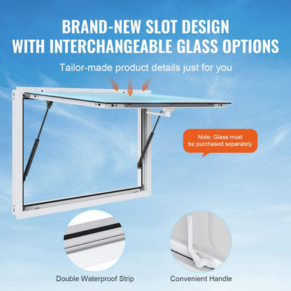 dpptfwck48L*36W - 48” Concession Window Awning for Food Trucks, Durable Aluminum