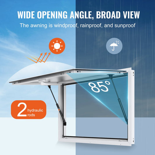 dpptfwck48L*36W - 48” Concession Window Awning for Food Trucks, Durable Aluminum