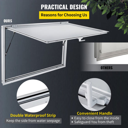 010742838913 - Durable Aluminum Concession Window with 53x33 Inch Dimensions