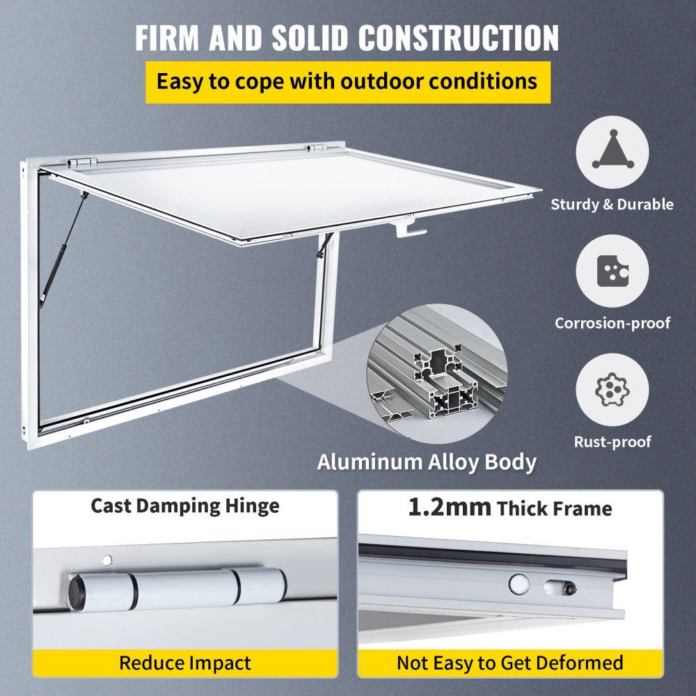 010384209555 - Durable 64" x 40" Aluminum Concession Window for Food Stands