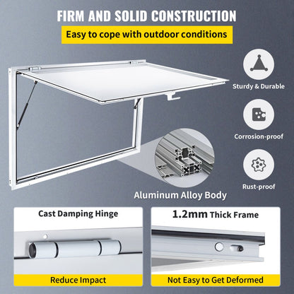 010384209555 - Durable 64" x 40" Aluminum Concession Window for Food Stands
