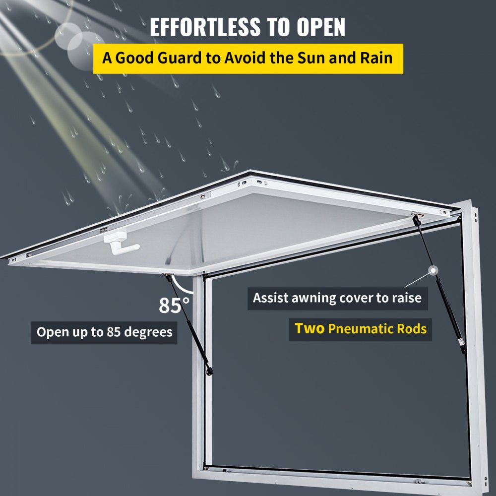 010384209555 - Durable 64" x 40" Aluminum Concession Window for Food Stands