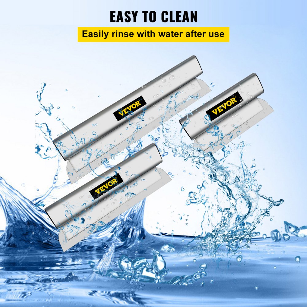 010293963687 - 10-24" Stainless Steel Drywall Blade Set with Ergonomic Handle