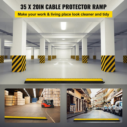 010272514610 - 35" Rubber Cable Protector Ramp for Safe Traffic Management