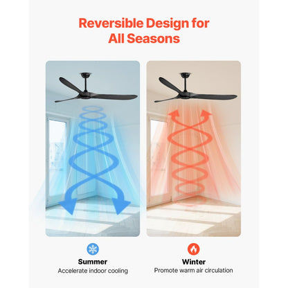 FR25048NL-72"MBK - 72" Solid Wood Ceiling Fan with Remote Control